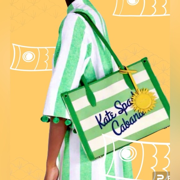 Kate spade Cabana Tote & Dust Bag NWT Tropical Vibe Thick Embroidery in black - Picture 7 of 13